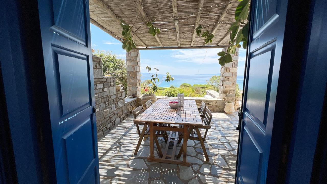 Sophia Villa Paros - Beachfront Villa At Lolantonis Drios Exterior foto