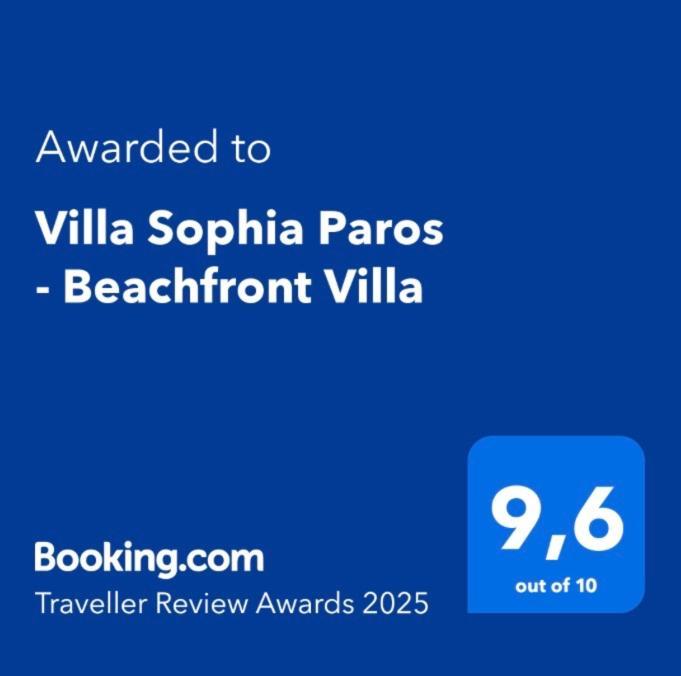 Sophia Villa Paros - Beachfront Villa At Lolantonis Drios Exterior foto